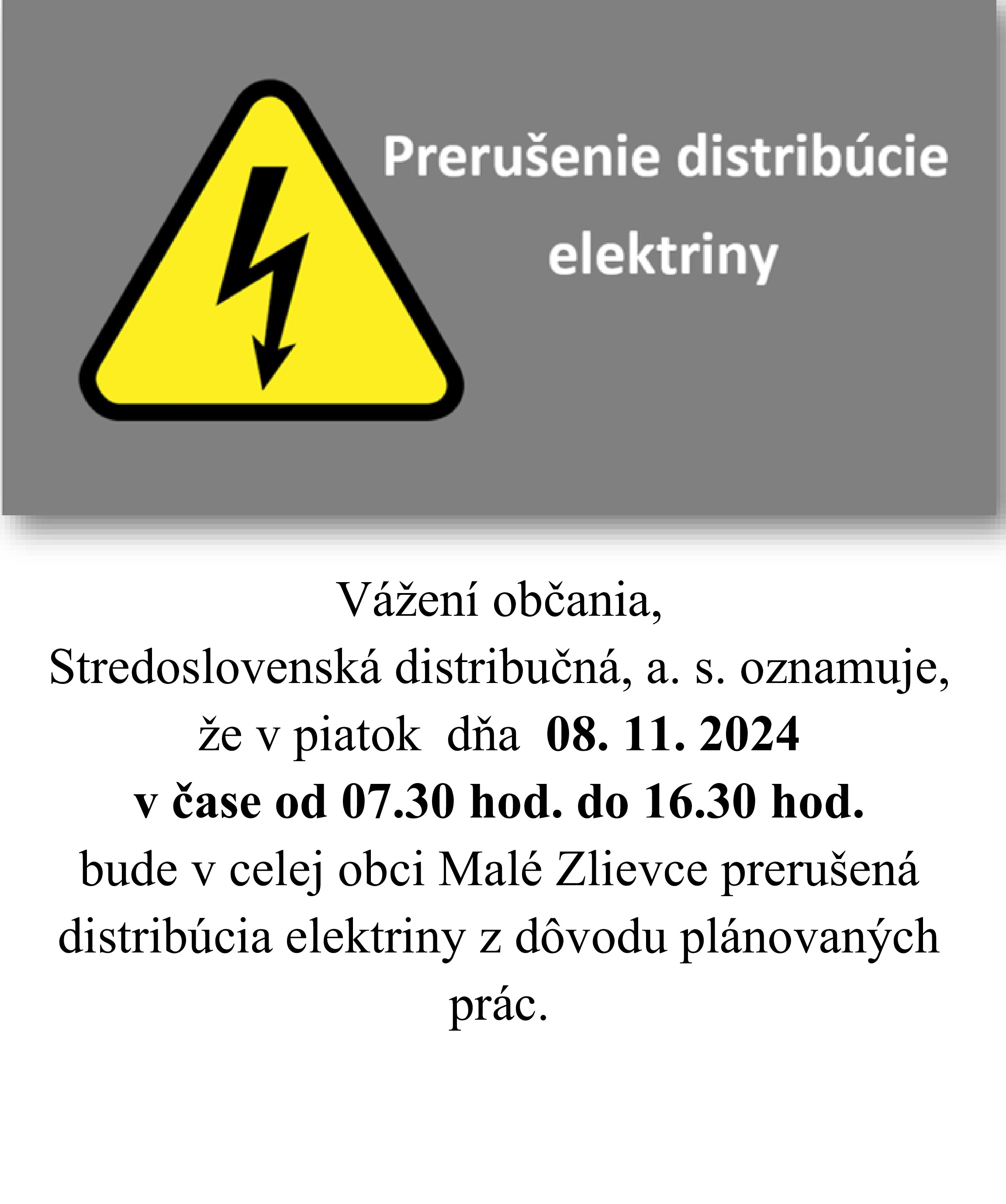 Prerušená distribúcia elektriky 